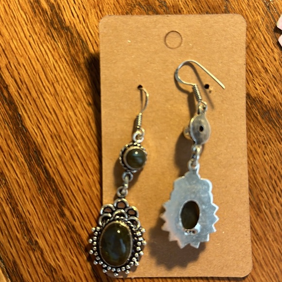 Labradorite and Silver Fish Hook Earrings NWOT - Picture 6 of 6